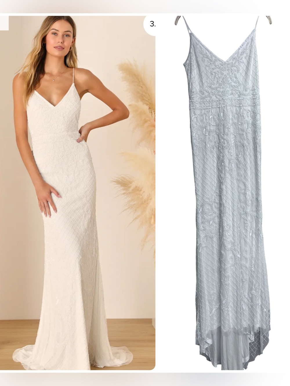 New Lulus Bridal Cherished Vow White Beaded Backless Mermaid Maxi Wedding Dress